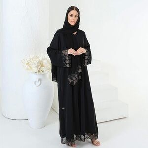 Black Abaya and Hijab made in UAE